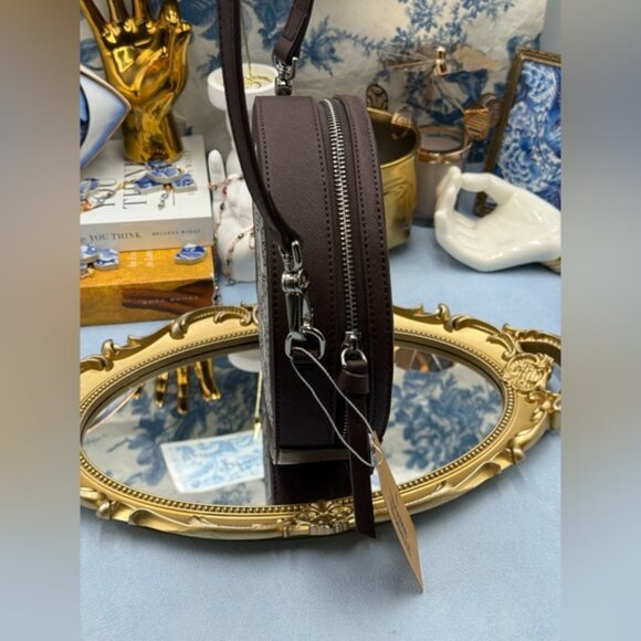 🆕 VIVIENNE WESTWOOD 🧿 NWT Debbie Round Crossbody Bag, Brown & Jacquard - AUTH - Picture 5 of 15